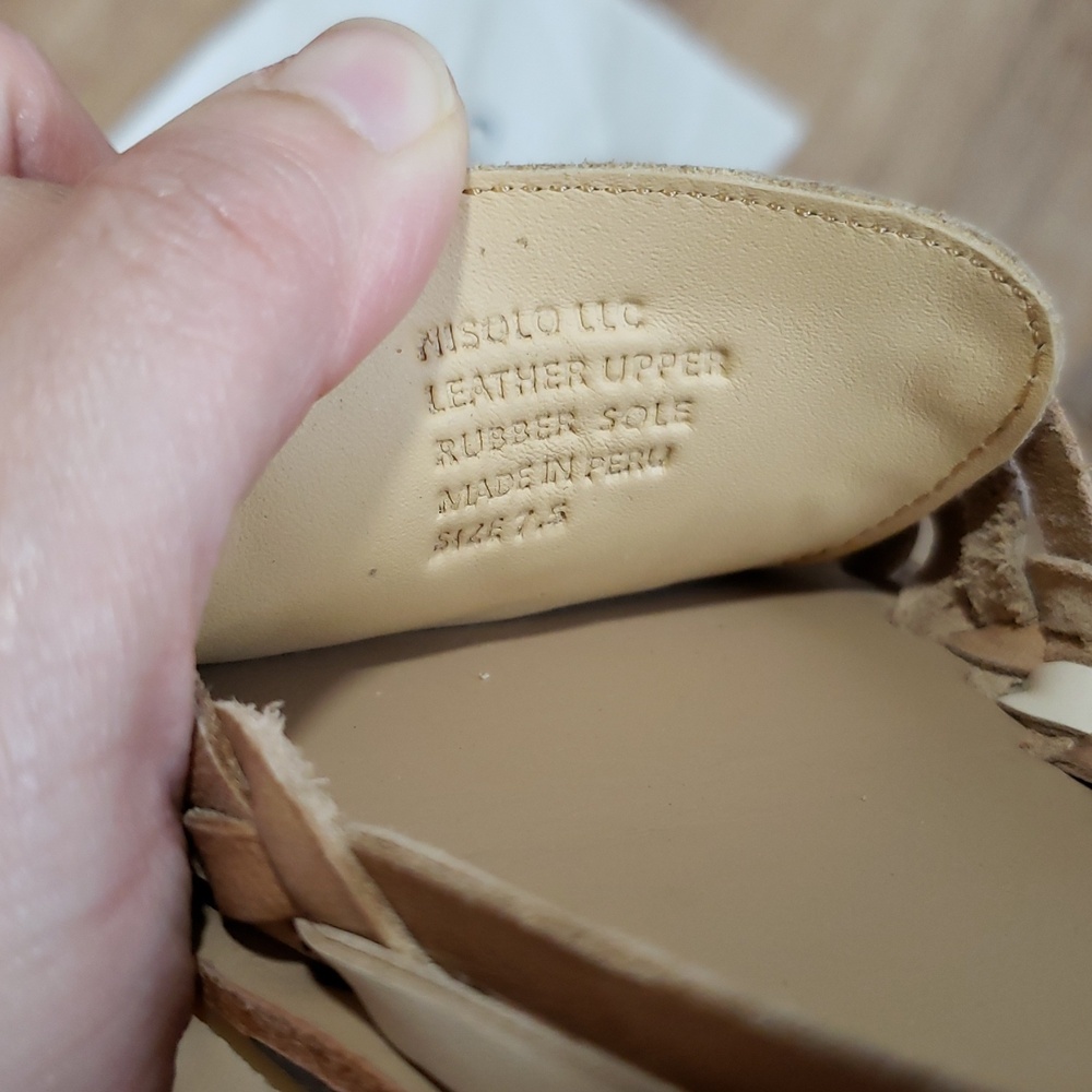 NWOT Nisolo Women's Huarache Sandal Bone/Almond Colorblock, Size 7.5 - Picture 7 of 9
